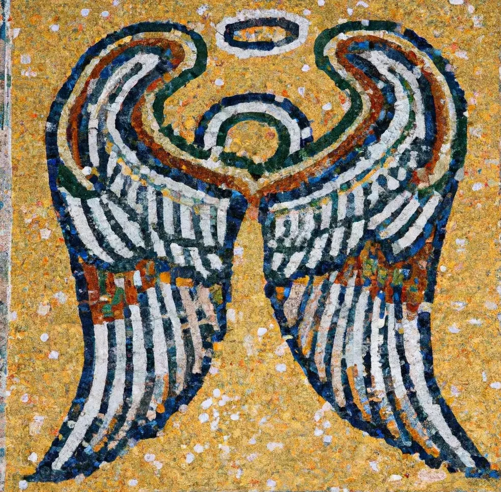 Angel Wings mosaic artwork for the Zèl Zanj program